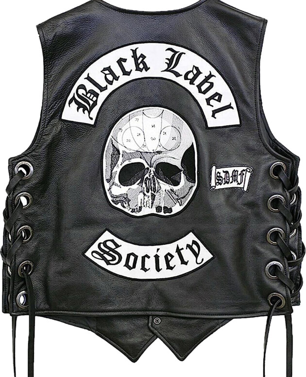 Black Label Society Doom Crew Skull Patch Biker Leather Vest
