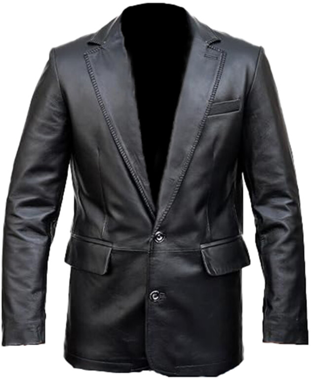 Classic Lambskin Slim Fit Casual Leather Blazers For Men