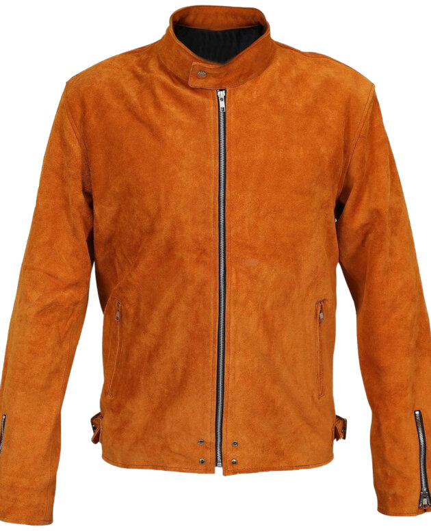 Western Style Cowboy Trucker Suede Leather Jacket